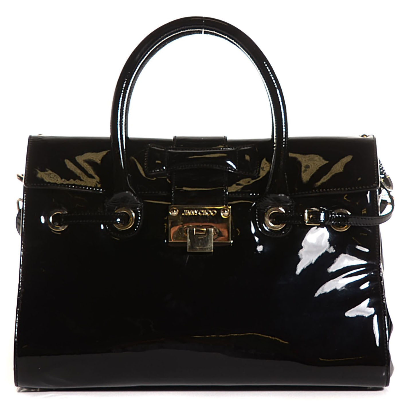 Patent Large Rosalie Satchel Black