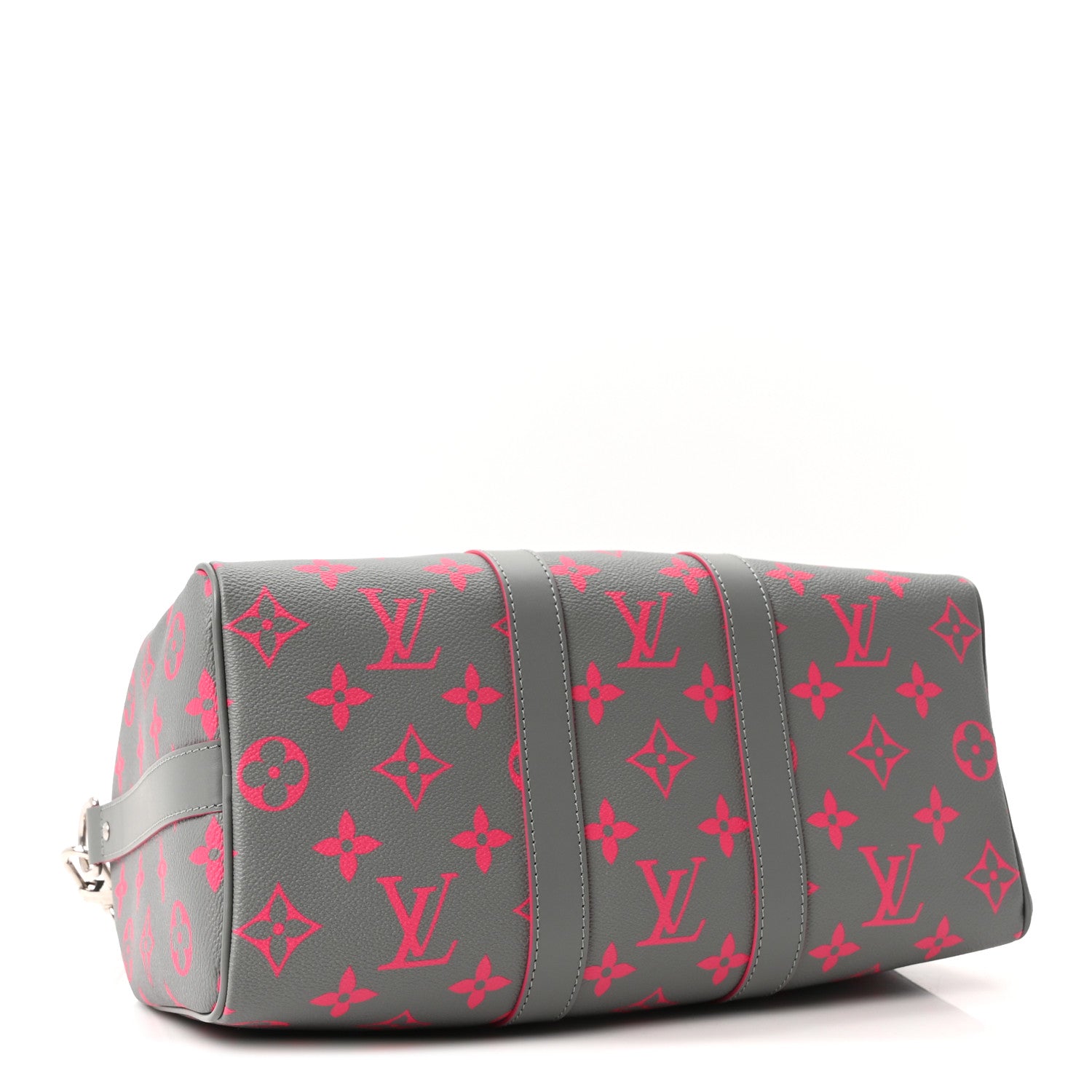 Louis Vuitton Monogram Surplus Keepall Bandouliere 35 Kahki Green Grey Pink 4 of 9
