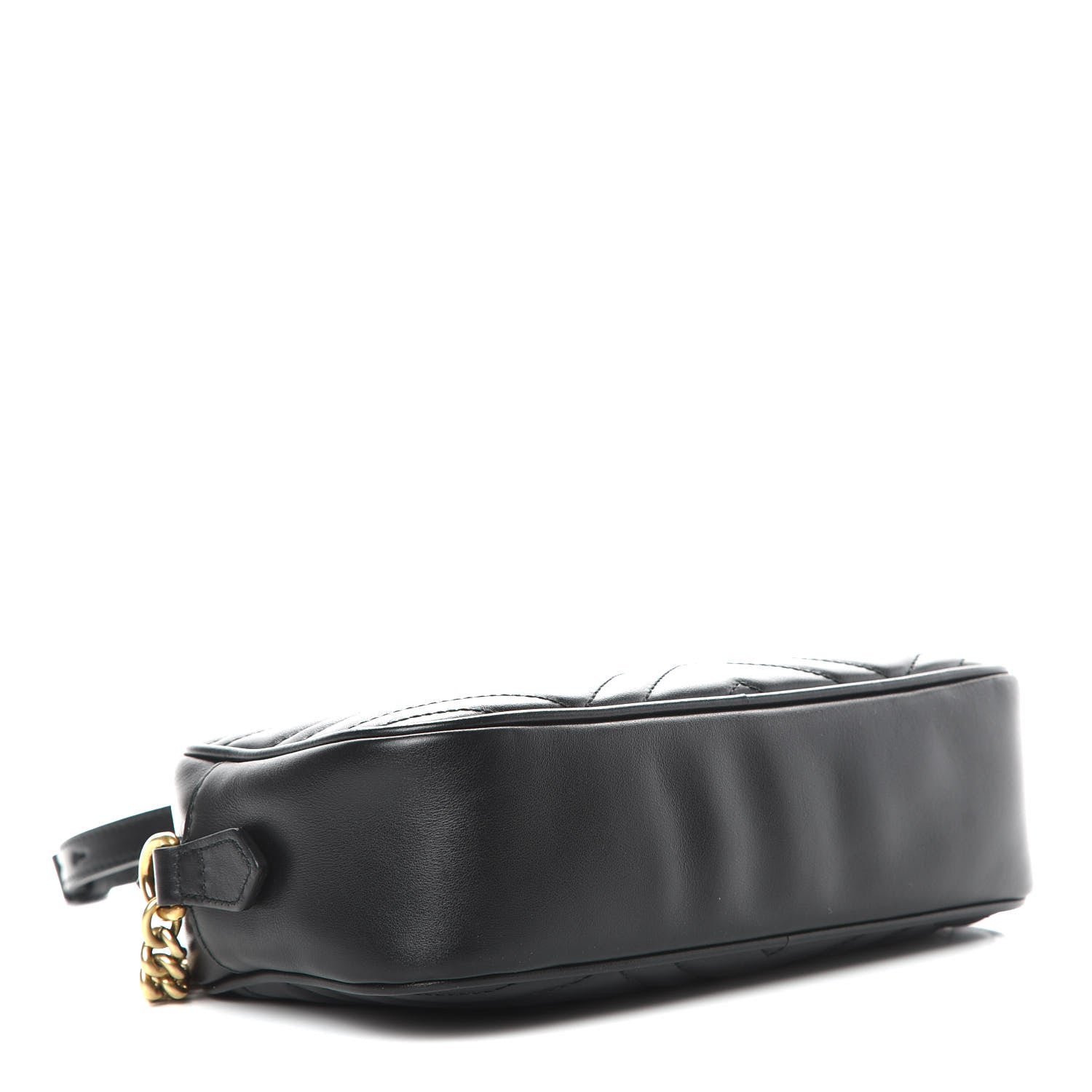 Gucci Calfskin Matelasse Small GG Marmont Chain Shoulder Bag Black 4 of 12