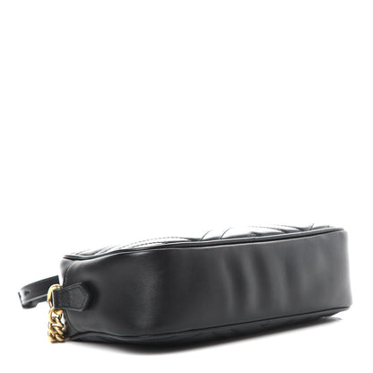 Gucci Calfskin Matelasse Small GG Marmont Chain Shoulder Bag Black 4 of 12