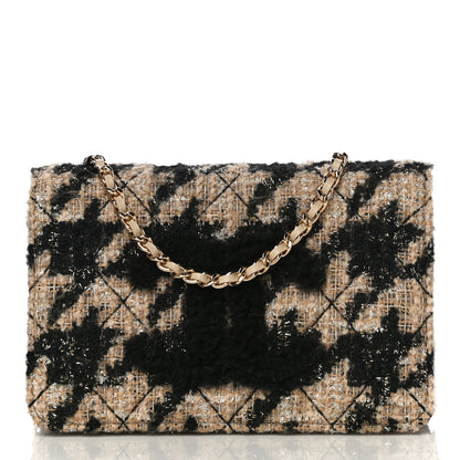 Chanel Tweed Shearling Quilted Chanel Wallet On Chain WOC and Coin Purse Beige Black 3 of 14