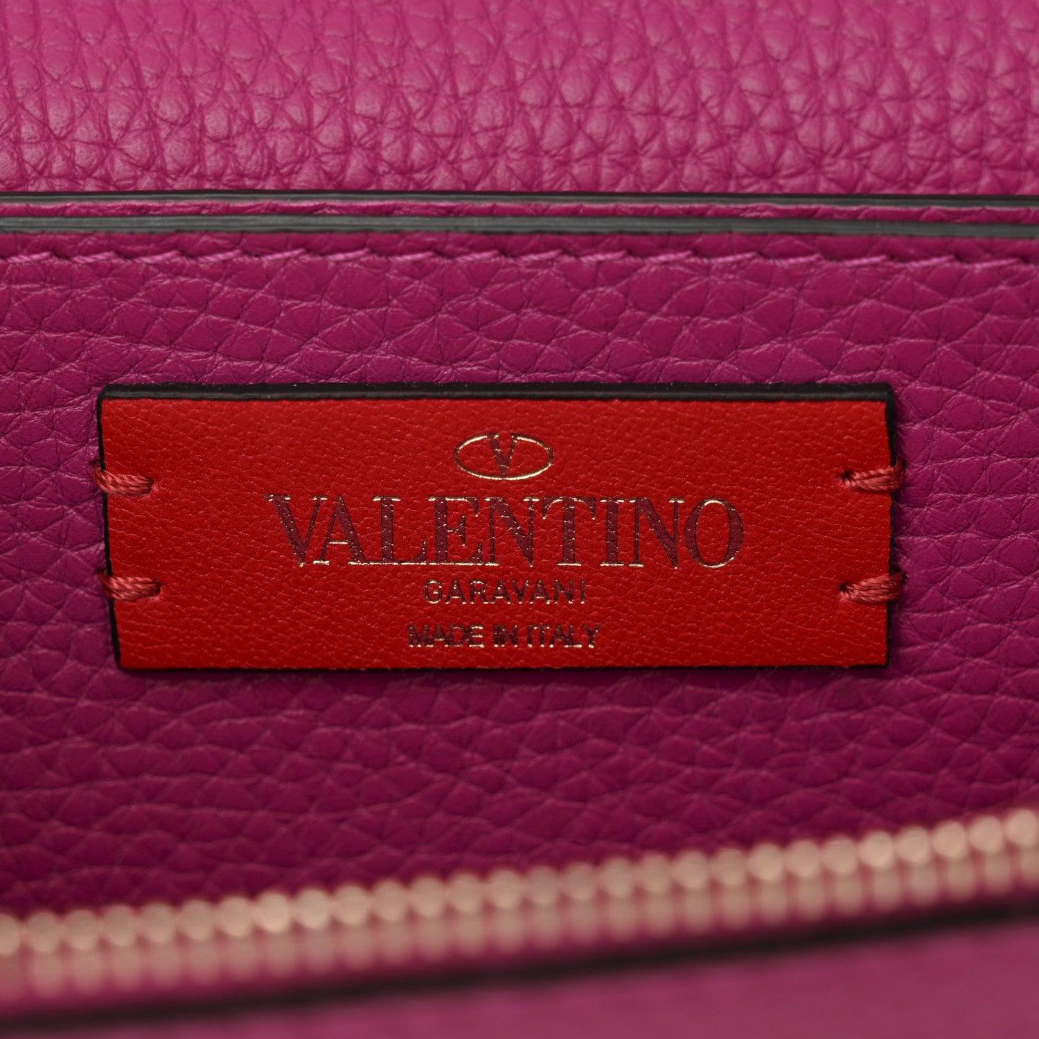 Valentino Garavani Pebbled Calfskin Rockstud Flap Wallet On Chain Rose Violet 6 of 9