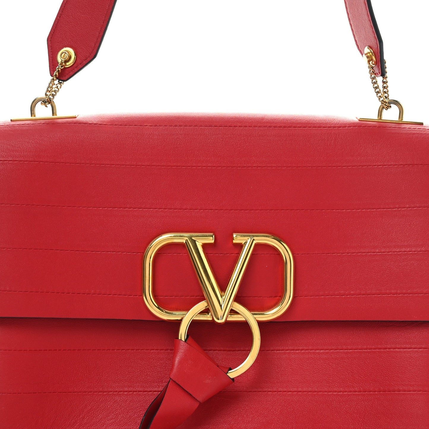Calfskin Medium Vring Shoulder Bag Rouge
