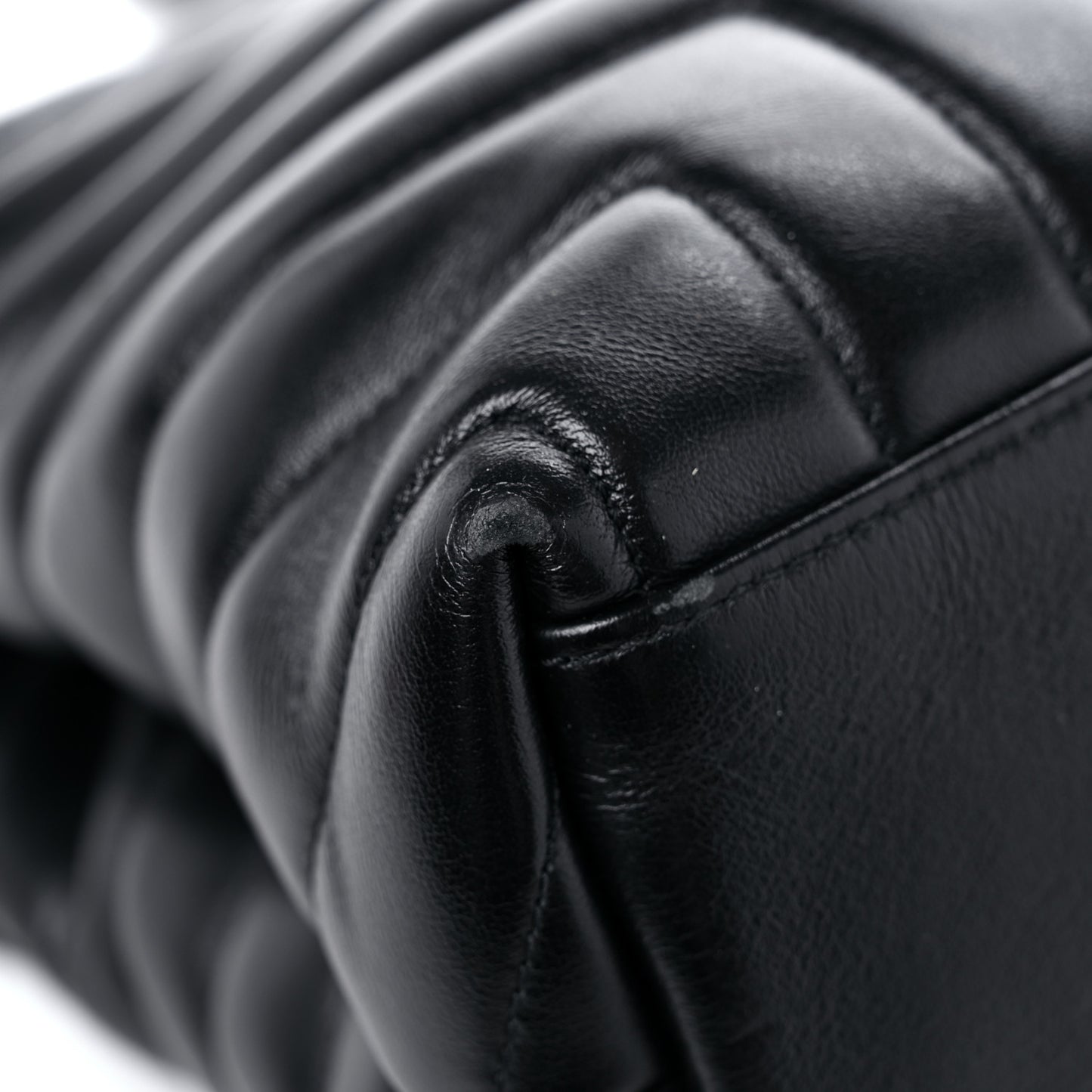 Calfskin Y Quilted Monogram MonochromeMedium Loulou Chain Satchel Black