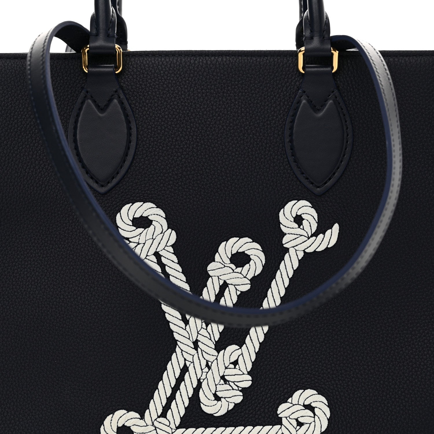 Louis Vuitton Grained Calfskin Nautical Onthego MM Navy Blue 7 of 12