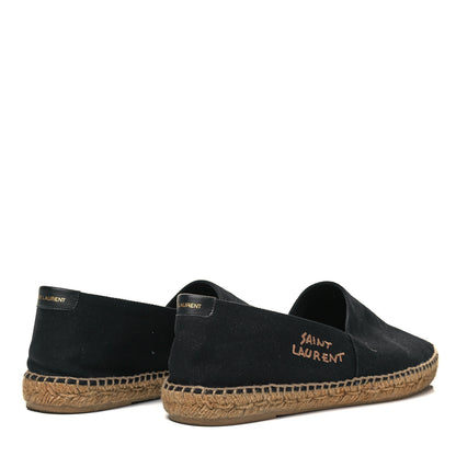 Saint Laurent Canvas Nappa Elba Light Logo Embroidered Mens Espadrilles 44 Black 4 of 6