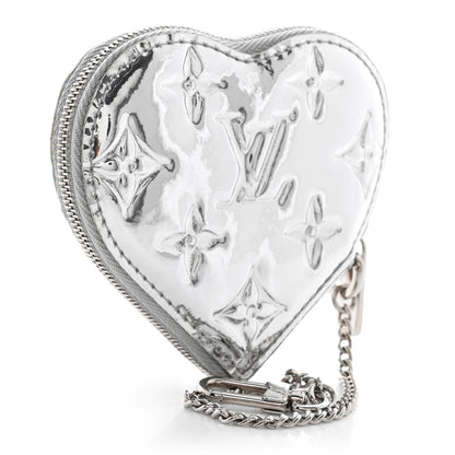 Louis Vuitton Monogram Miroir Heart Coin Purse Silver 4 of 11