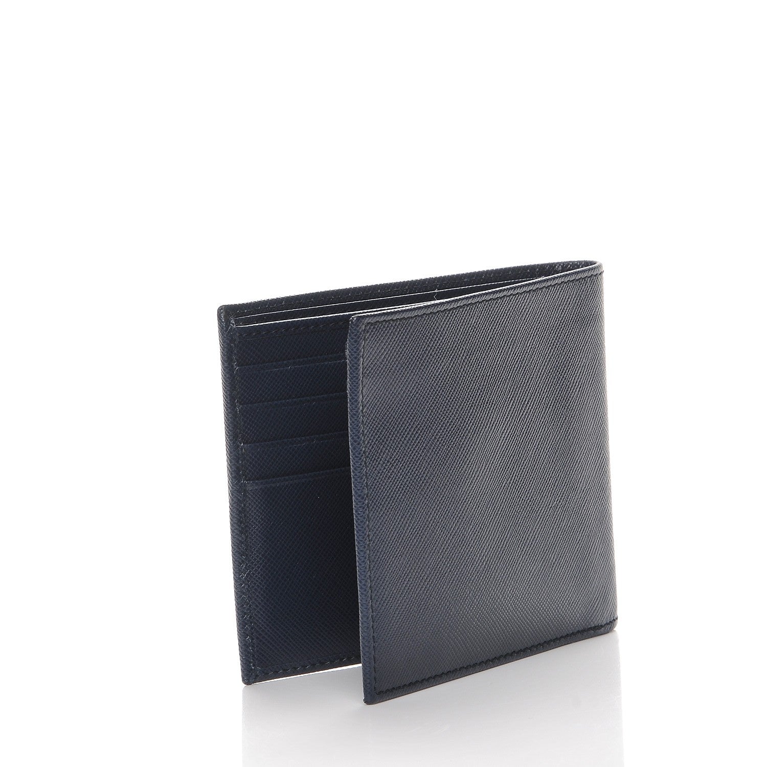 Prada Saffiano Bi-Fold Wallet Baltico 3 of 9