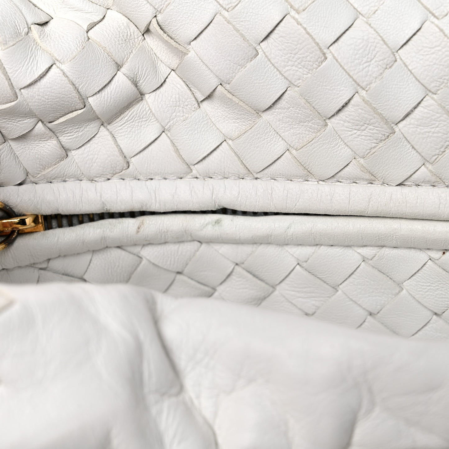 Nappa Intrecciato Maxi Veneta Hobo White