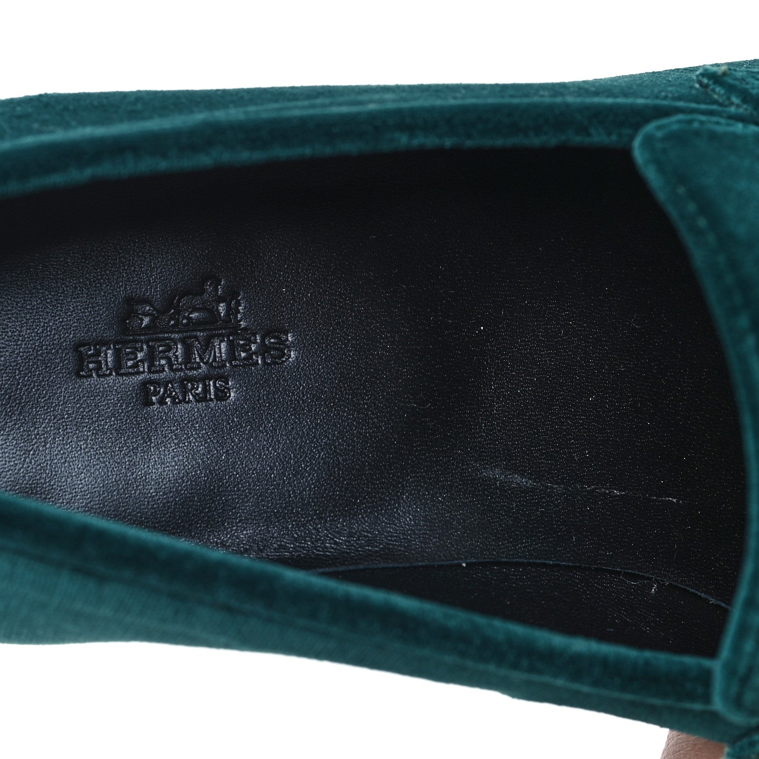 Hermes Velvet Mens Paris Loafers 40.5 Vert Fonce 7 of 9