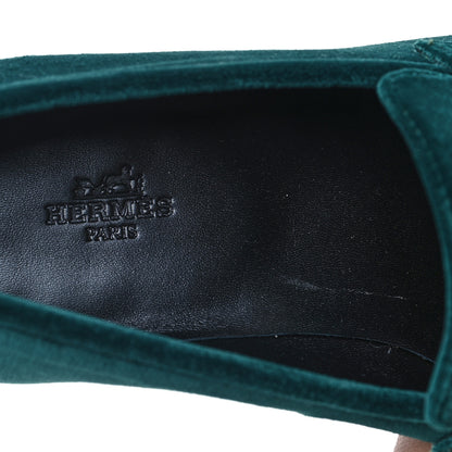 Hermes Velvet Mens Paris Loafers 40.5 Vert Fonce 7 of 9