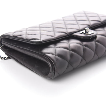 Chanel Lambskin Quilted Clutch With Chain Flap Black 9 of 10