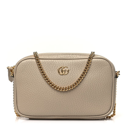 Gucci Dollar Calfskin Super Mini GG Marmont Chain Shoulder Bag Beige 1 of 10