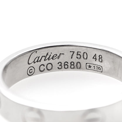 Cartier 18K White Gold 3.5mm LOVE Wedding Band Ring 48 4.5 4 of 4