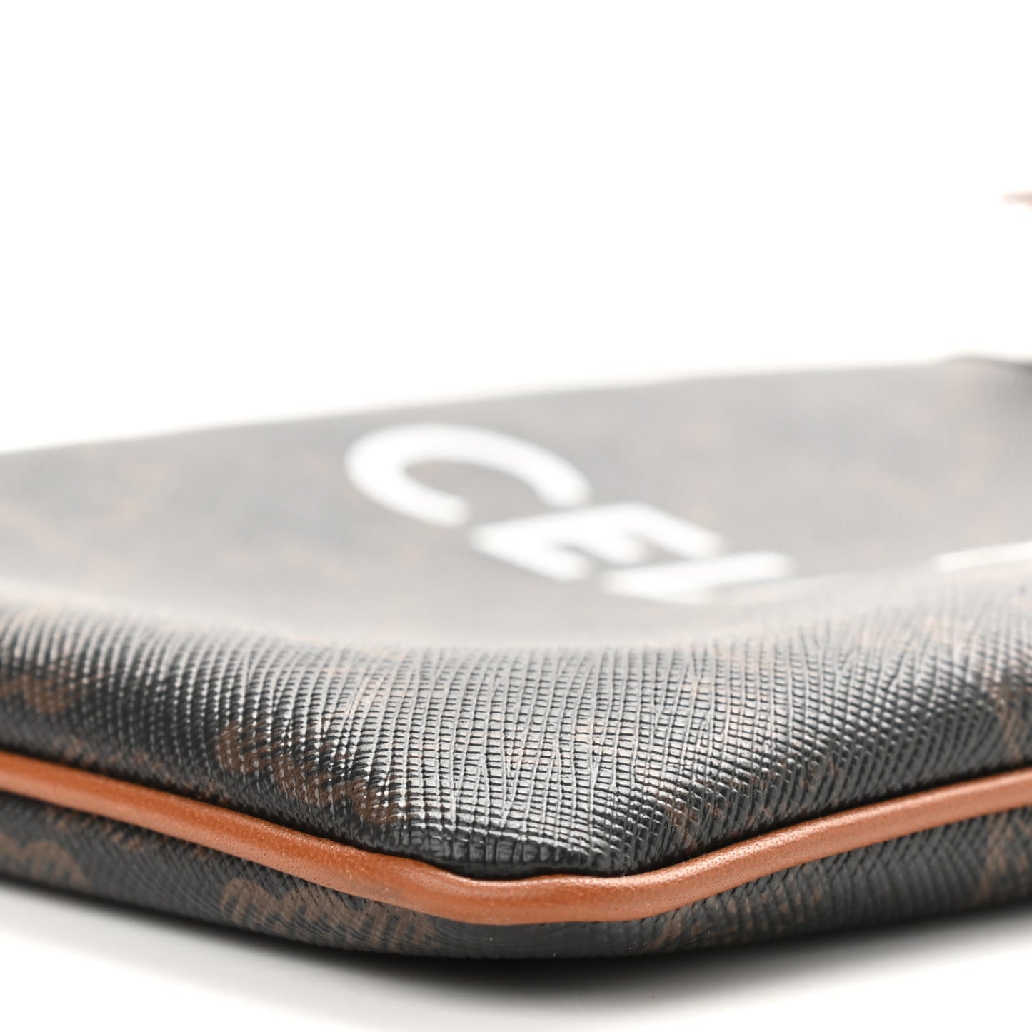 Triomphe Canvas Calfskin Mini Poche Bag Tan