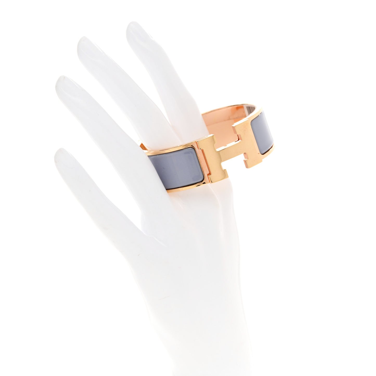 Enamel Clic Clac H Wide Bracelet PM Bleu Lin