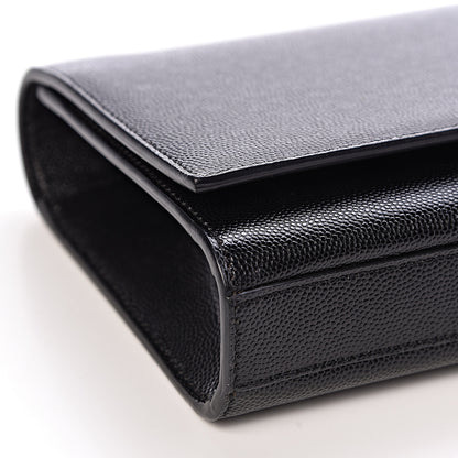 Saint Laurent Grain De Poudre Monogram Cassandre Clutch Black 8 of 9