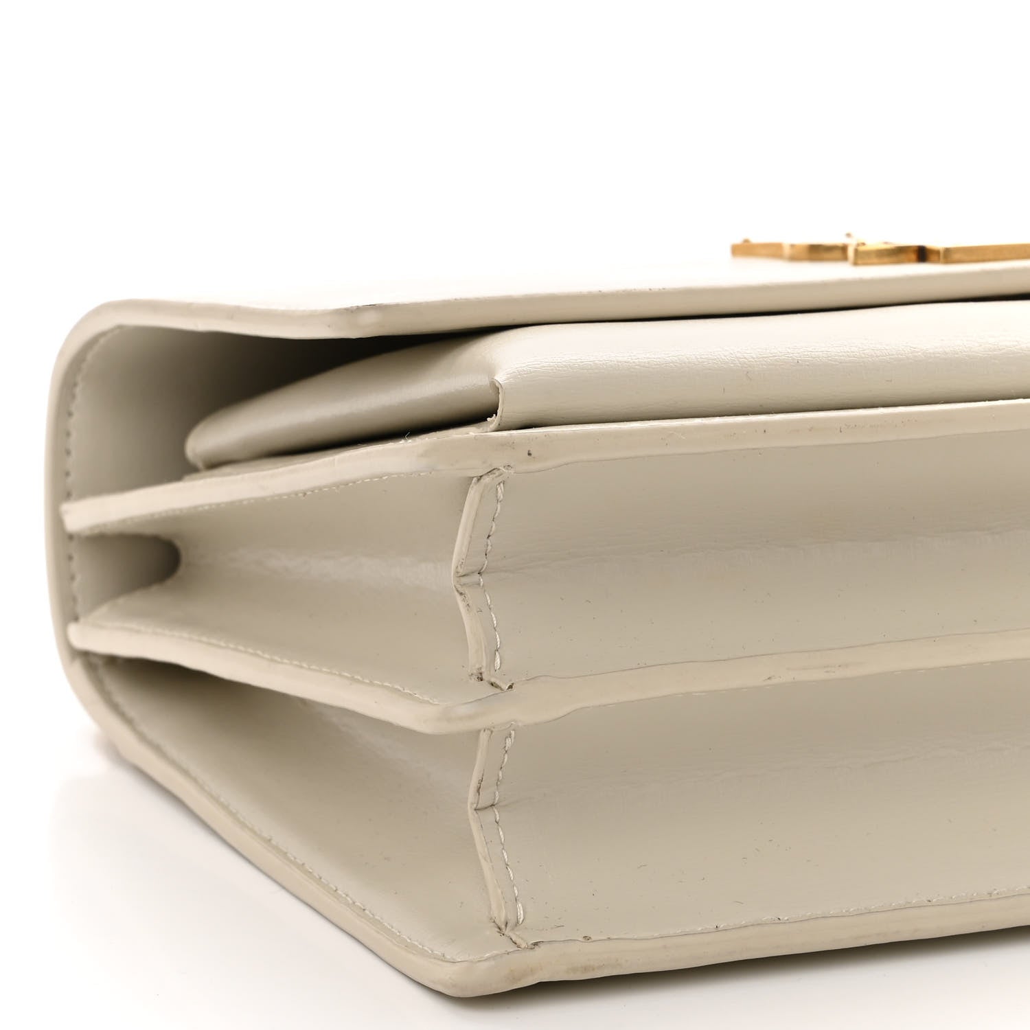 Saint Laurent Smooth Calfskin Medium Monogram Sunset Satchel Blanc Vintage 8 of 12