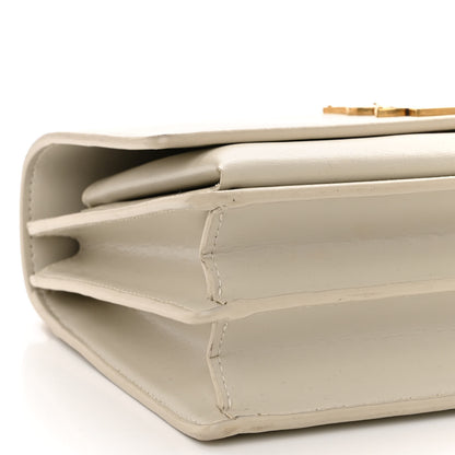 Saint Laurent Smooth Calfskin Medium Monogram Sunset Satchel Blanc Vintage 8 of 12