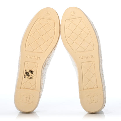 Chanel Tweed Patent CC Espadrilles 38 White 5 of 10