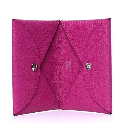 Hermes Chevre Mysore Calvi Card Case Rose Pourpre 3 of 4