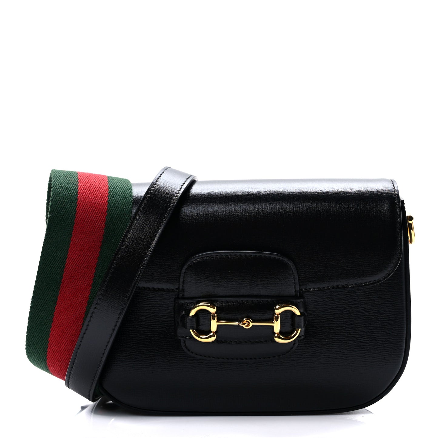 Azalea Calfskin Web Mini Horsebit 1955 Shoulder Bag Black