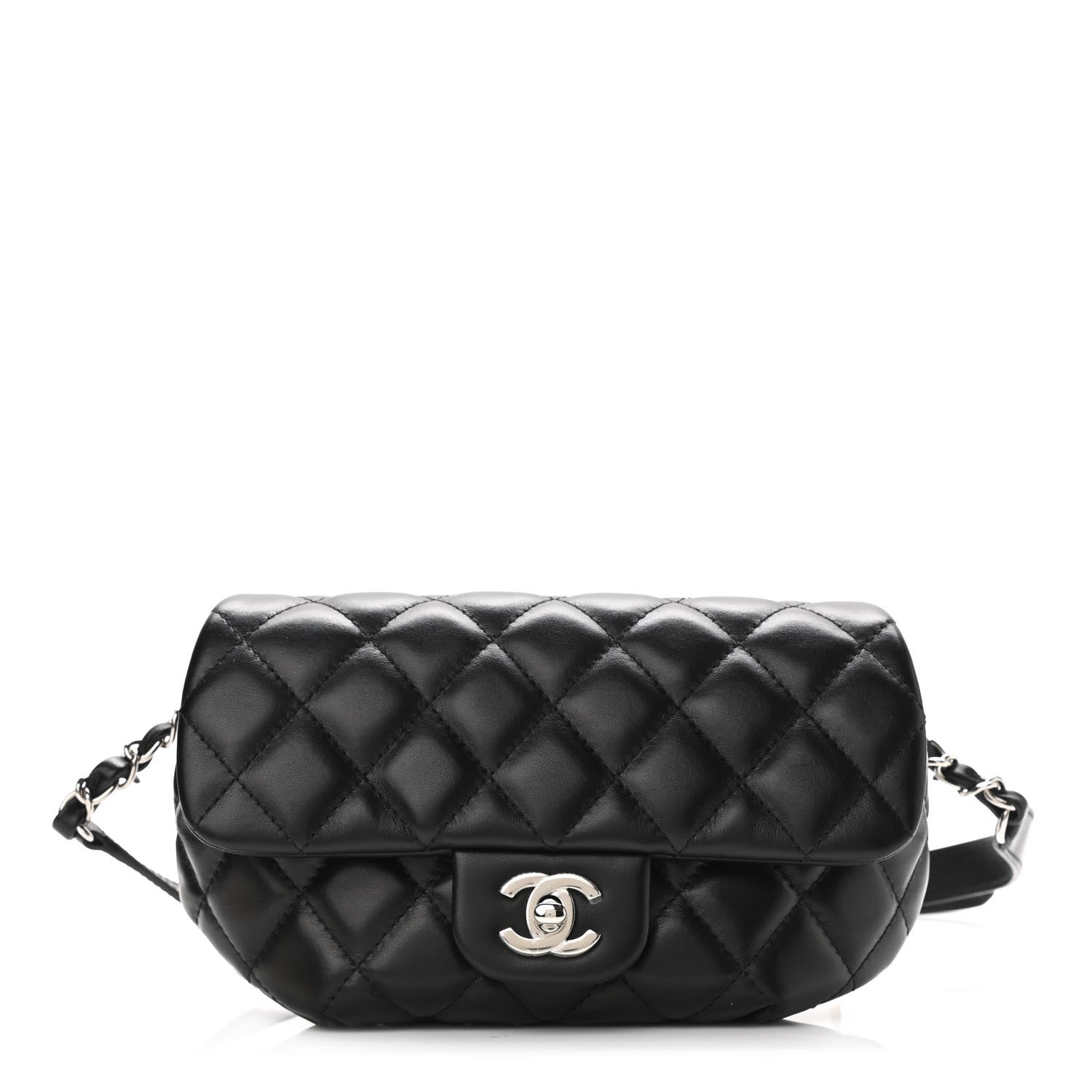 Chanel Calfskin Quilted CC Uniform Flap Belt Bag Black 1 of 10