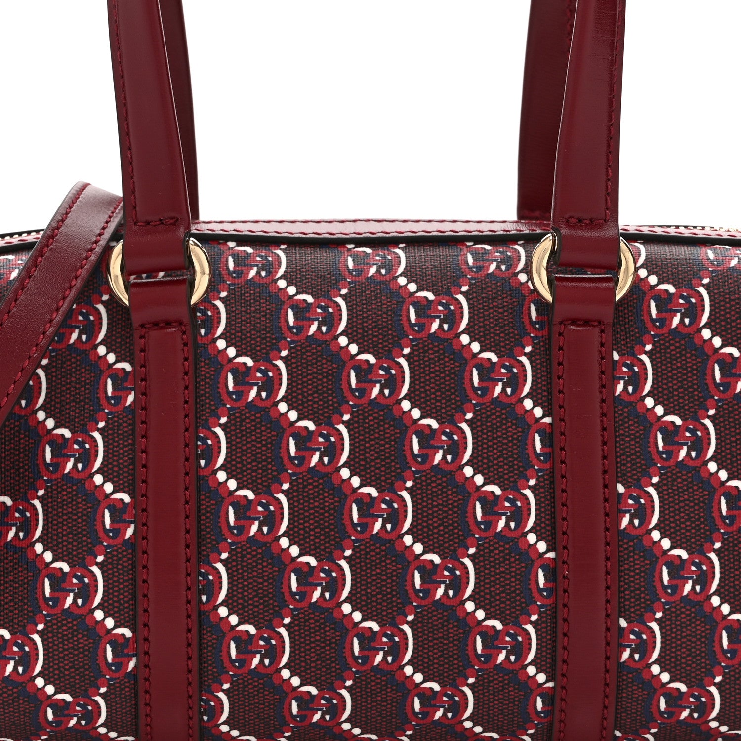 Gucci GG Shadow Monogram Ophidia Top Handle Bowler Bag  Rosso Ancora Red 8 of 10