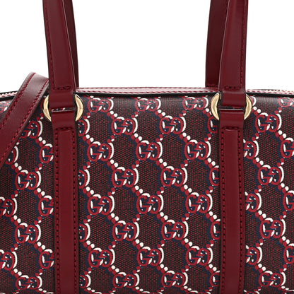 Gucci GG Shadow Monogram Ophidia Top Handle Bowler Bag  Rosso Ancora Red 8 of 10