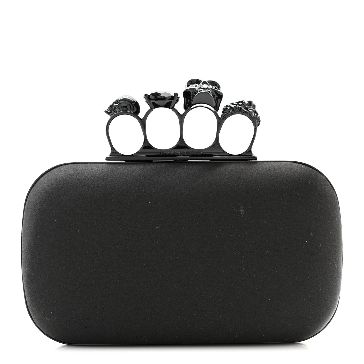 Alexander McQueen Silk Knucklebox Clutch Black 1 of 9