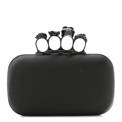 Alexander McQueen Silk Knucklebox Clutch Black 1 of 9