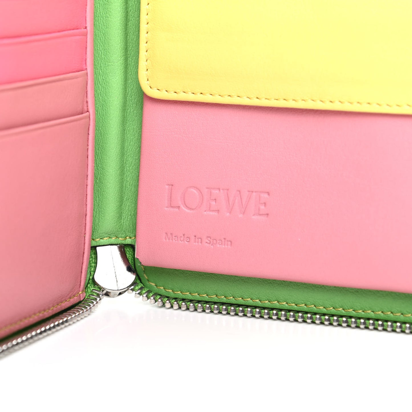 Calfskin Small Zip Wallet Tan Multicolor