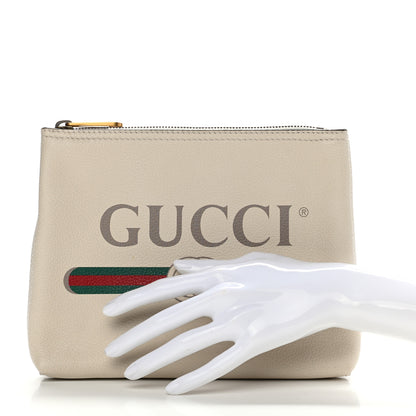 Gucci Pebbled Calfskin Logo Portfolio Clutch White 2 of 7