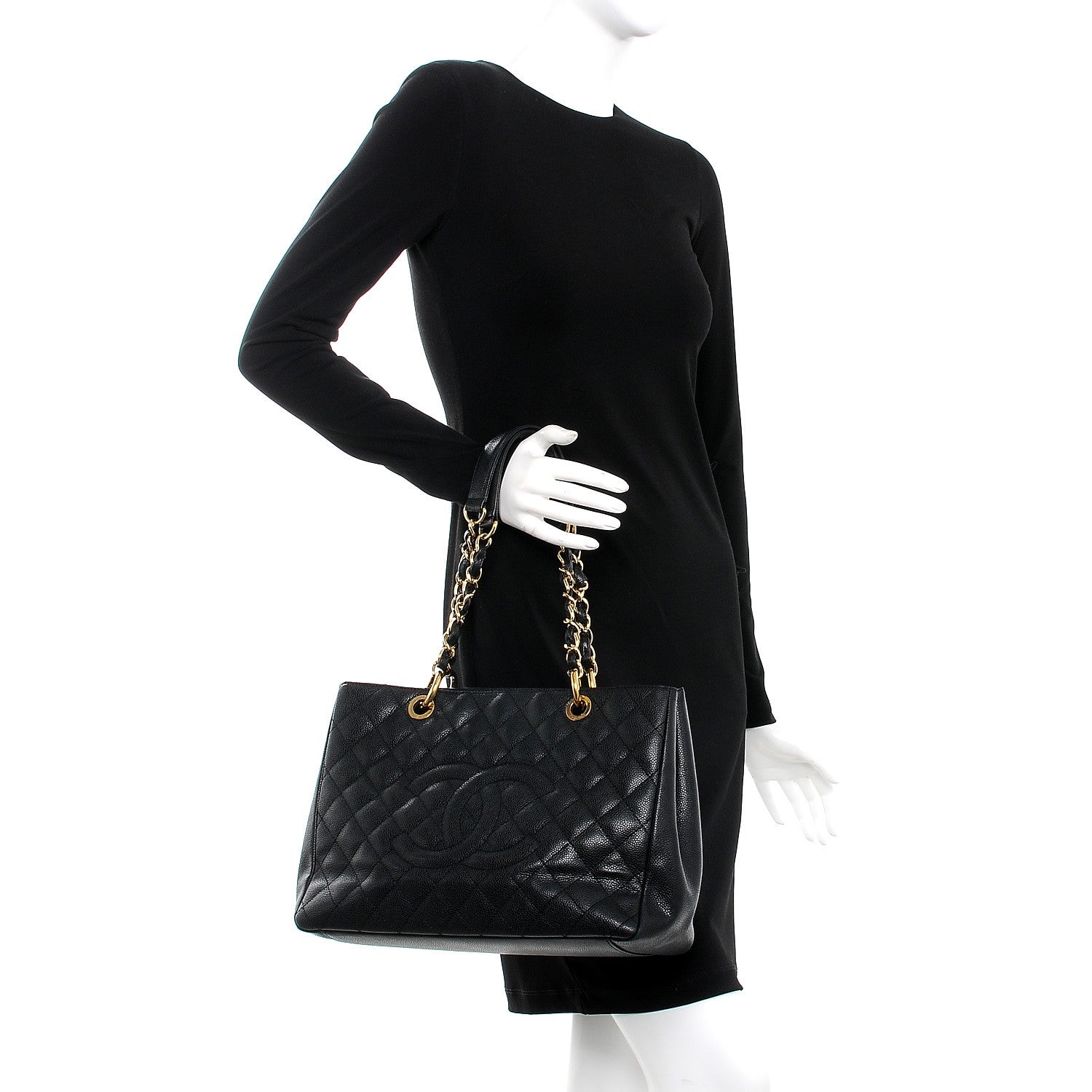 Chanel Caviar Grand Shopping Tote GST Black 2 of 11