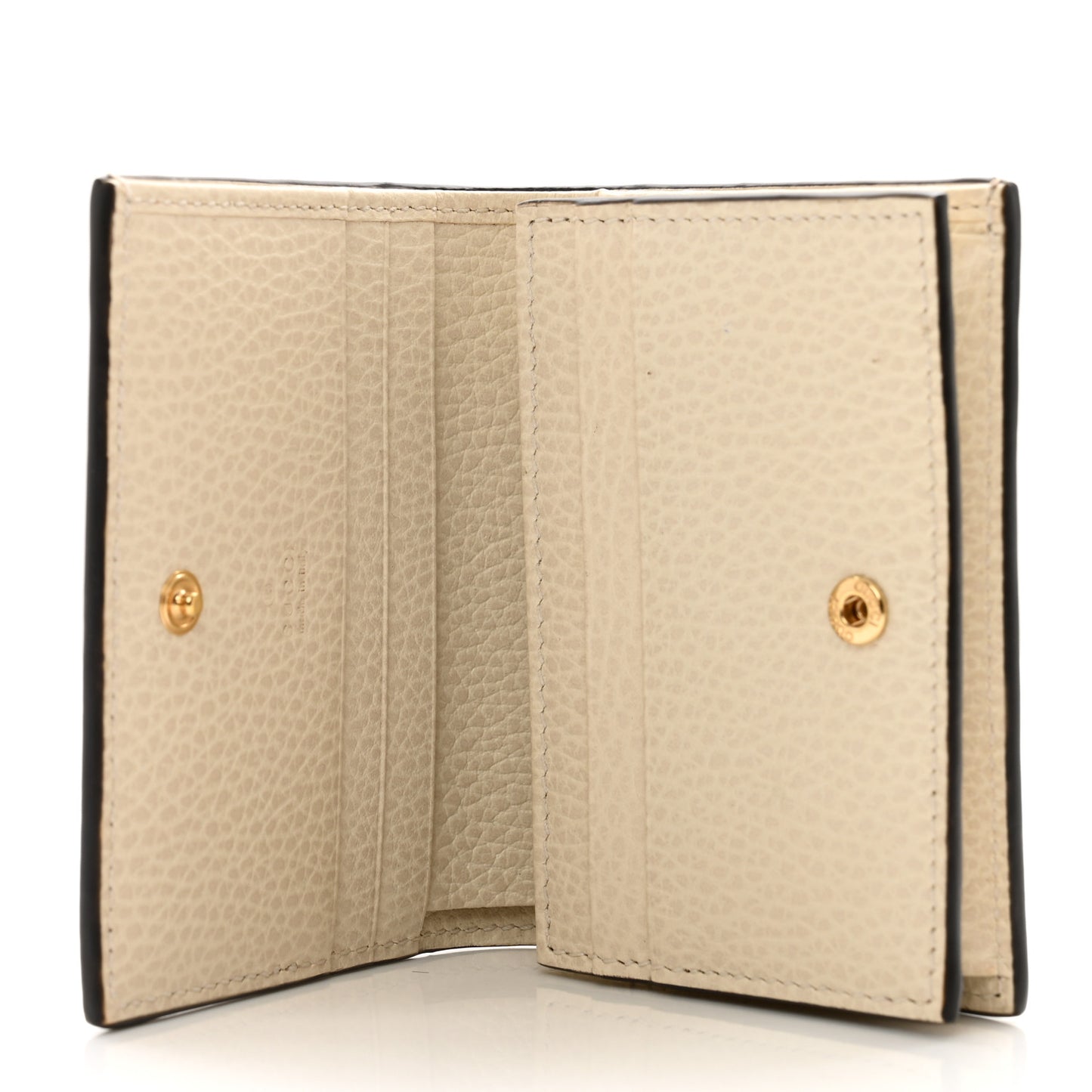 Dollar Calfskin GG Supreme Monogram GG Marmont Card Case Mystic White Beige Ebony