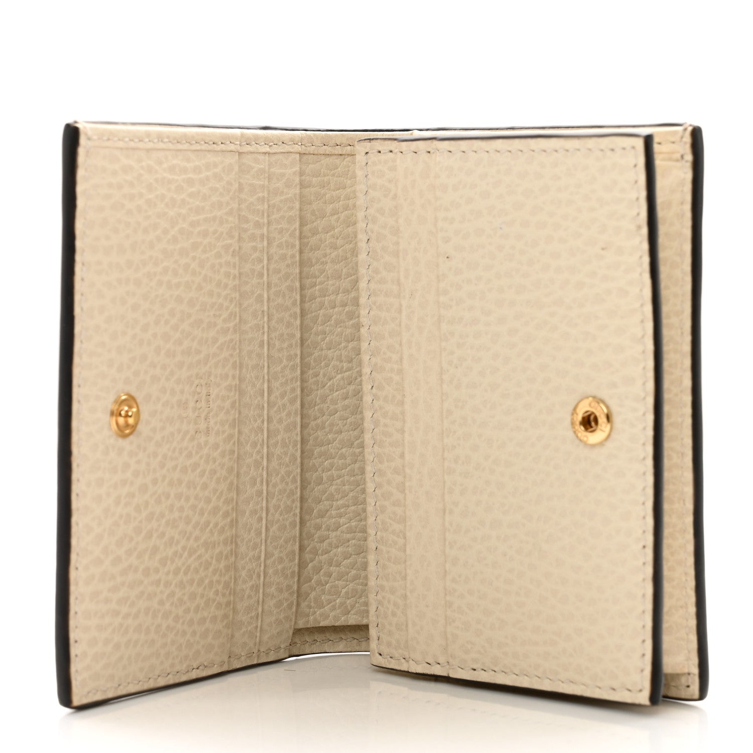 Gucci Dollar Calfskin GG Supreme Monogram GG Marmont Card Case Mystic White Beige Ebony 5 of 7