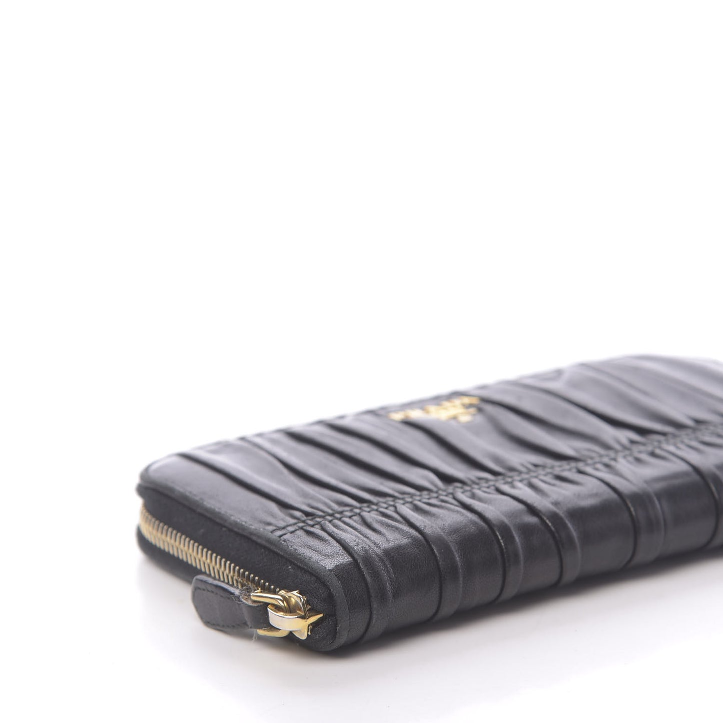 Nappa Gaufre Zip Around Wallet Black