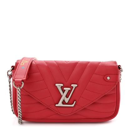 Louis Vuitton Calfskin New Wave Chain Pochette Scarlet 1 of 11