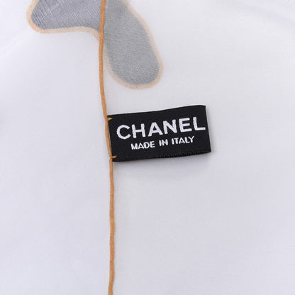 Chanel Silk Chiffon CC Floral Square Scarf Multicolor 3 of 3