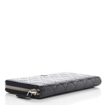 Chanel Caviar Quilted Large Gusset Zip Around Wallet Black 4 of 9