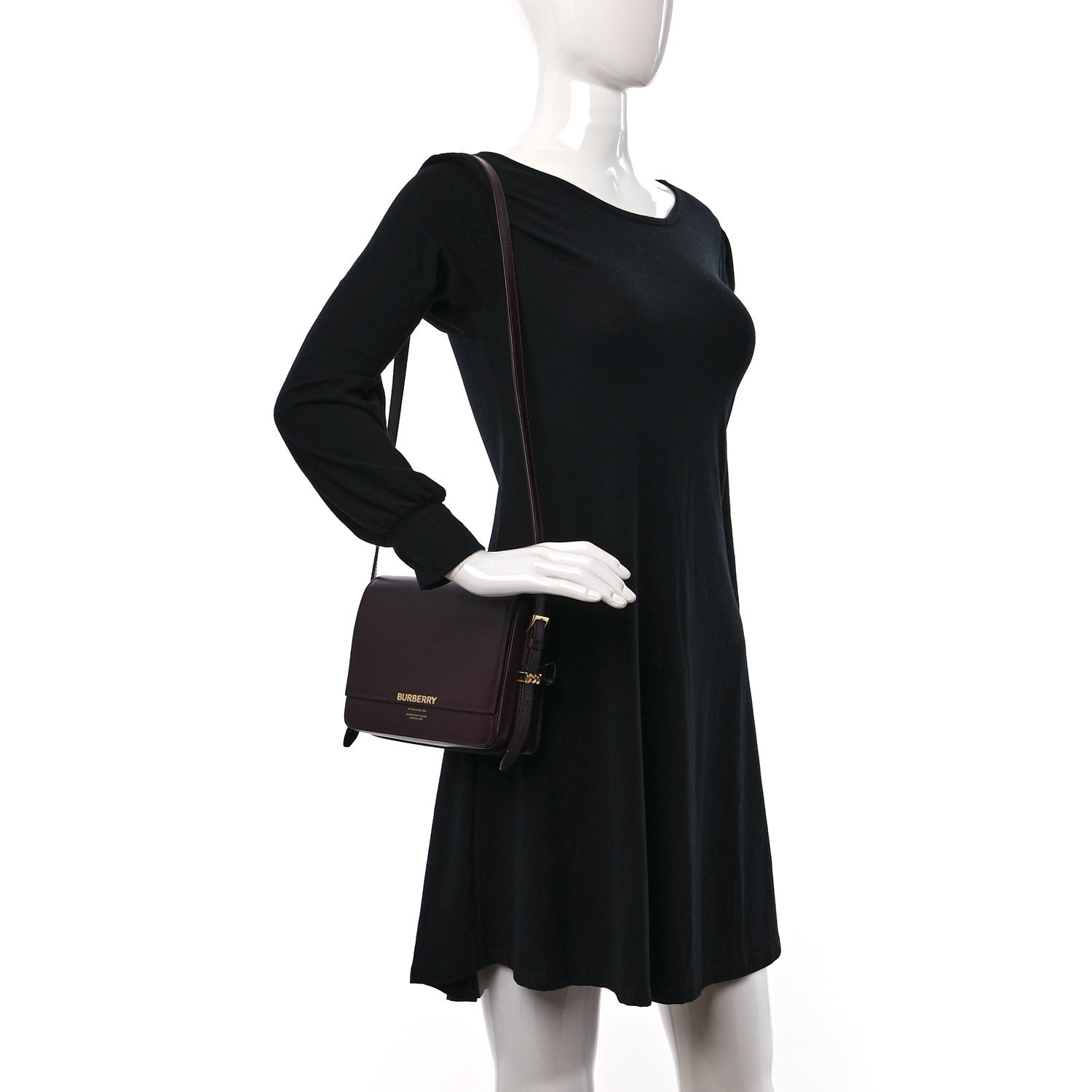 Burberry Smooth Calfskin Small Grace Bag Oxblood 2 of 8