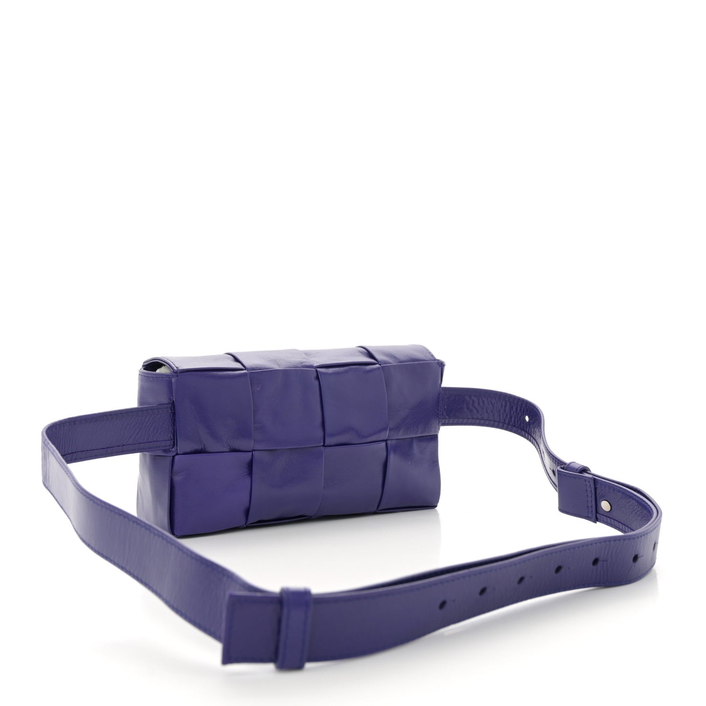 Paper Calfskin Intrecciato Cassette Belt Bag Purple