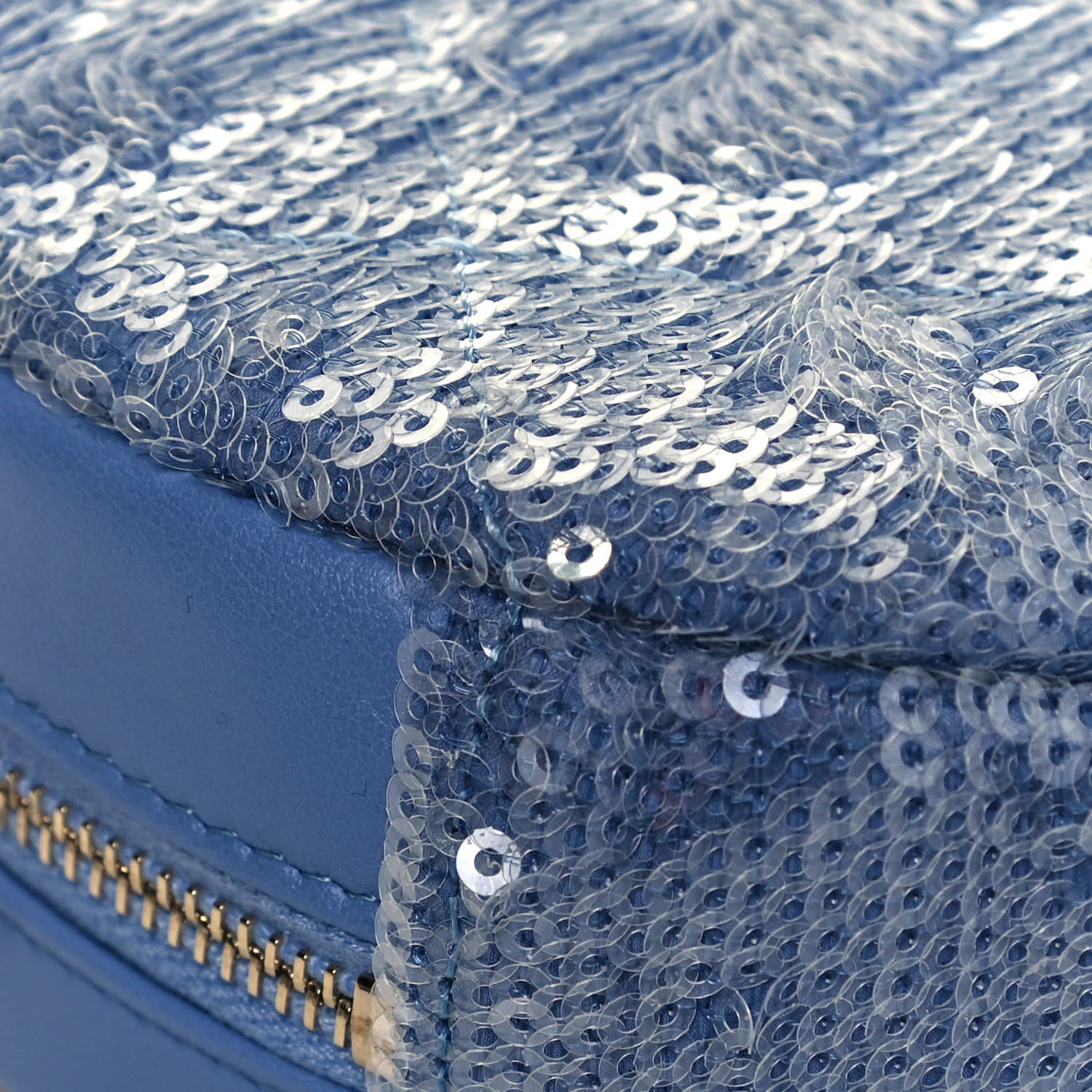 Chanel Sequin Chanel 19 Round Clutch With Chain Light Blue 11 of 13