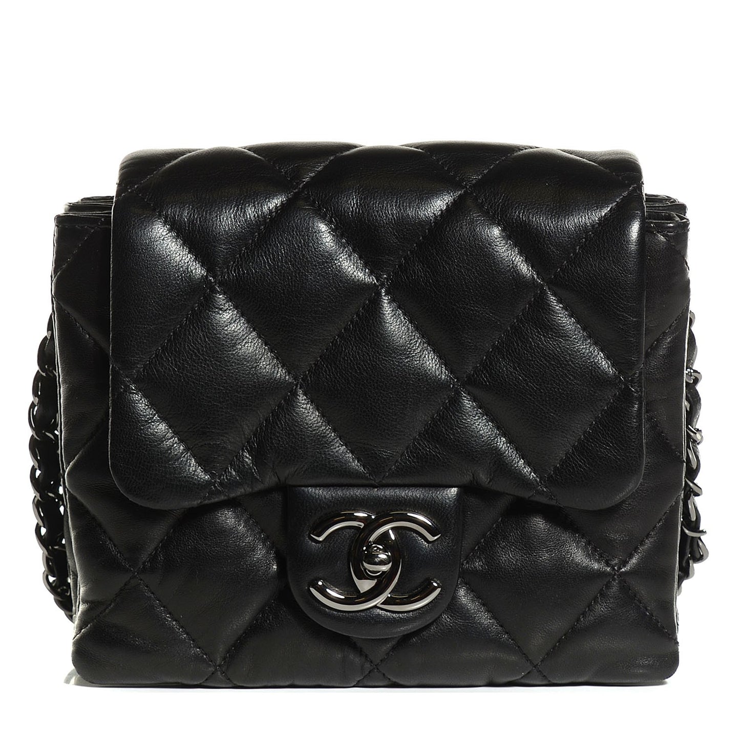 Lambskin Quilted Mini Chanel 3 Flap Black