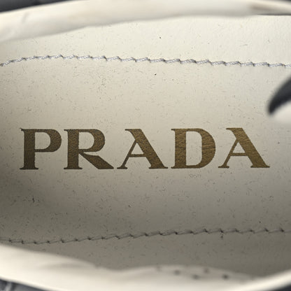 Prada Vitello Soft Triangle Womens Edge Low Top 30mm Sneakers 40 Black White 9 of 11