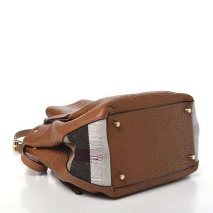 Burberry Grainy Calfskin House Check Small Maidstone Saddle Brown 4 of 9