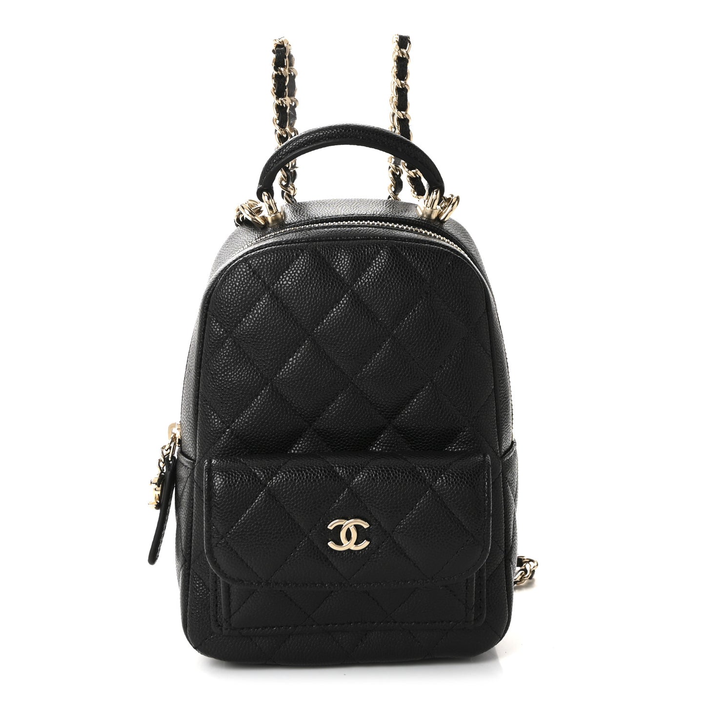 Caviar Quilted CC Mini Classic Backpack Black