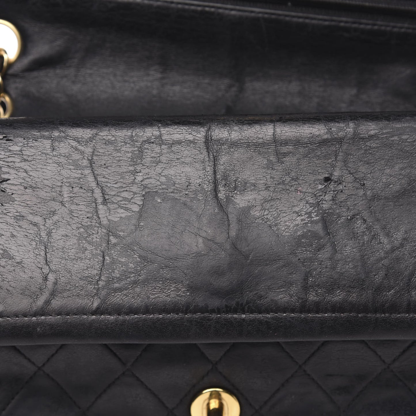 Lambskin Quilted Medium Double Flap Black