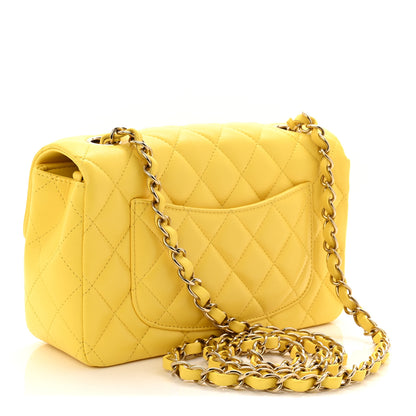 Chanel Lambskin Quilted Mini Rectangular Flap Yellow 3 of 11