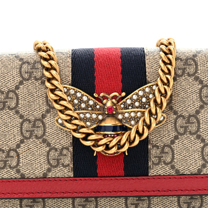 Gucci GG Supreme Monogram Web Queen Margaret Chain Wallet Red 7 of 14